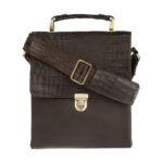Luxurious Leather Messenger Shoulder Bag - Handcrafted Model Croco