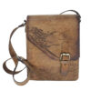 Luxurious Handcrafted Leather Crossbody Bag - Persian Poem Design