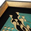 Framed Persian Marquetry Metal Calligraphy Copper Art Man