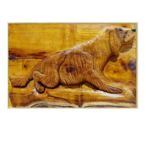 Monabat-Kari Wood Carved Tableau Model Dog