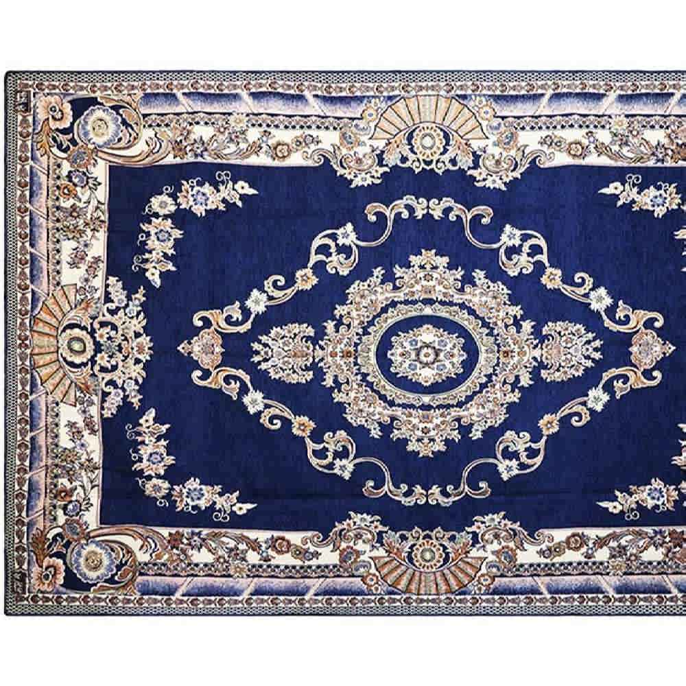 Navy blue Persian Floor Mat Model Goharan ShopiPersia