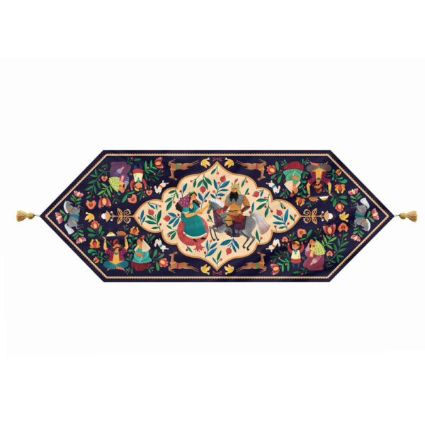 Persian Blue Velvet Table Runner Model Ardeshir