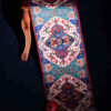 Persian Elegance Blue Velvet Table Runner Haris