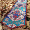 Persian Elegance Blue Velvet Table Runner Haris