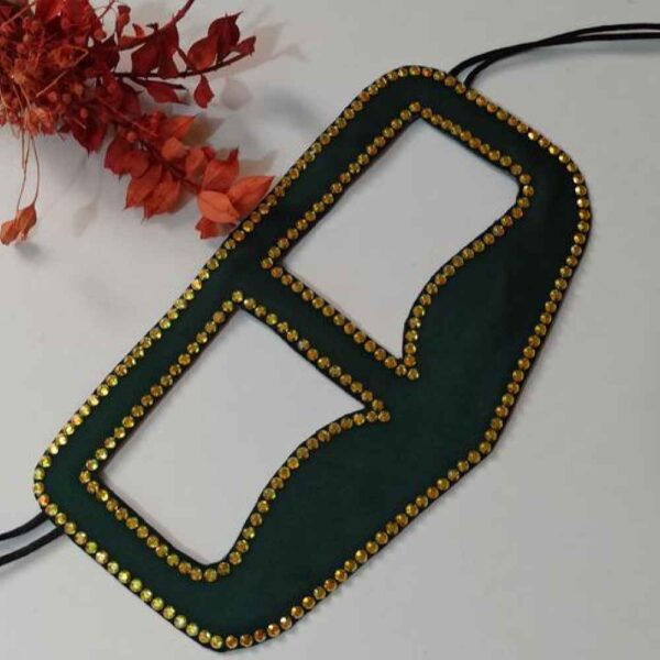 Handcrafted Rhinestone Battoulah Mask - Gulf Burqa Negin Model