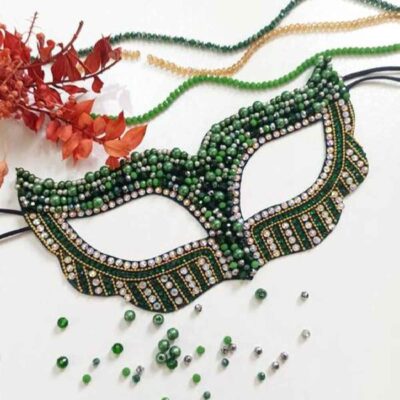 Handcrafted Beaded Battoulah Mask – Gulf Burqa Pearly Model