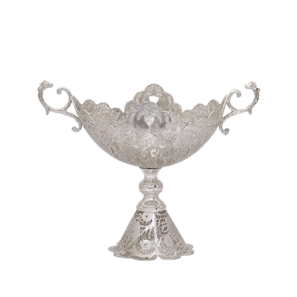 Persian Filigree Decorative Bowl – Handcrafted Behdis Masterpiece