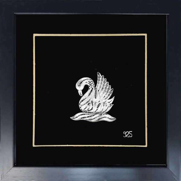Framed Filigree Art - Artistic Swan