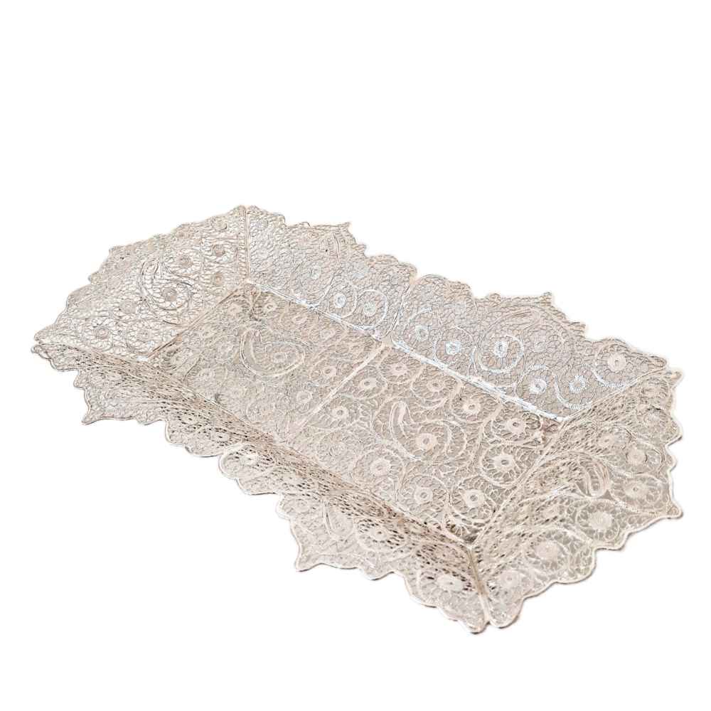 Persian Filigree Silver Tray Dish Model Tiam