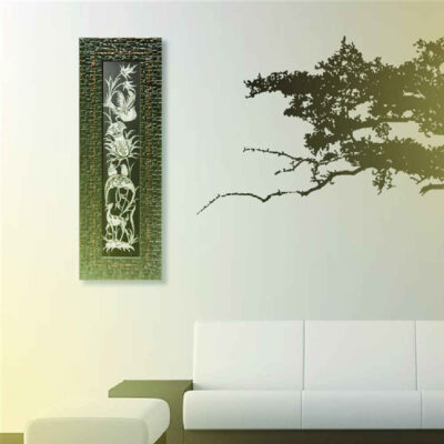 Handmade Framed Persian Engraved Copper Art Honar – Traditional Wall Decor