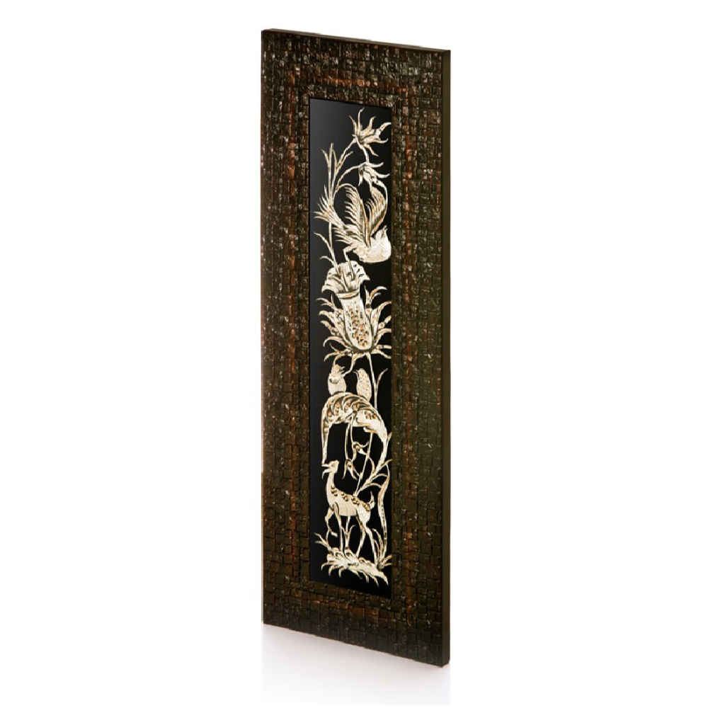Handmade Framed Persian Engraved Copper Art Honar – Traditional Wall Decor