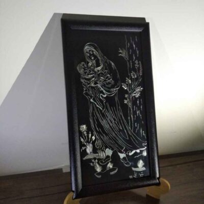 Framed Persian Engraved Metal Art – Madar