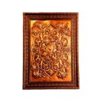 Handmade Framed Persian Engraved Copper Art Yazdan – Traditional Wall Decor