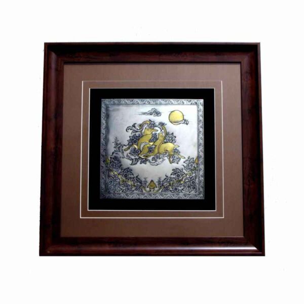 Handmade Framed Persian Engraved Copper Art Ahoo