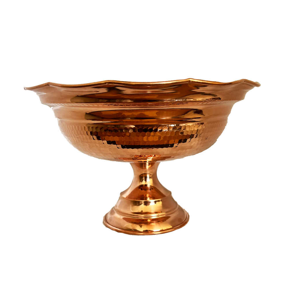 Copper Serving Bowl Suitable for Fruits and Sweets Hammered Yazdan