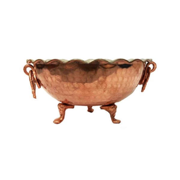 Copper Serving Bowl Suitable for Fruits and Sweets Hammered Azarakhsh
