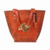 Handcrafted Leather Tote Bag with Persian Ghayeghi Design