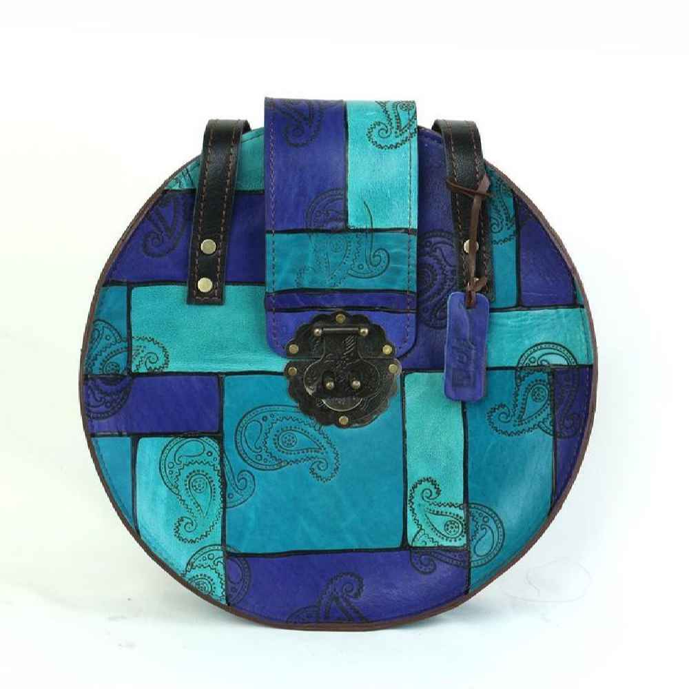 Luxurious Handcrafted Leather Crossbody Shoulder Bag – Round Edition