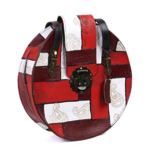 Luxurious Handcrafted Leather Crossbody Shoulder Bag – Round Edition