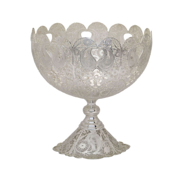 Persian Filigree Decorative Bowl – Pegah Malileh-Kari Silver Fruit Bowl