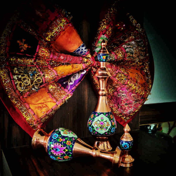 Persian Minakari Copper Bottle Model Parvaz