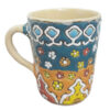 Artistic Handcrafted Persian Pottery Mug - Minakari Enameled, Royal Design