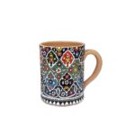 Artistic Handcrafted Persian Pottery Mug - Minakari Enameled, Saghar Design