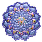 Decorative Copper Plate Hand-Painted with Persian Minakari Enamel Atash