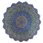 Decorative Copper Plate Hand-Painted with Persian Minakari Enamel Alborz