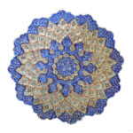 Decorative Copper Plate Hand-Painted with Persian Minakari Enamel Arya