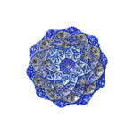 Decorative Copper Plate Hand-Painted with Persian Minakari Enamel Bardia