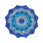 Decorative Copper Plate Hand-Painted with Persian Minakari Enamel Bavar