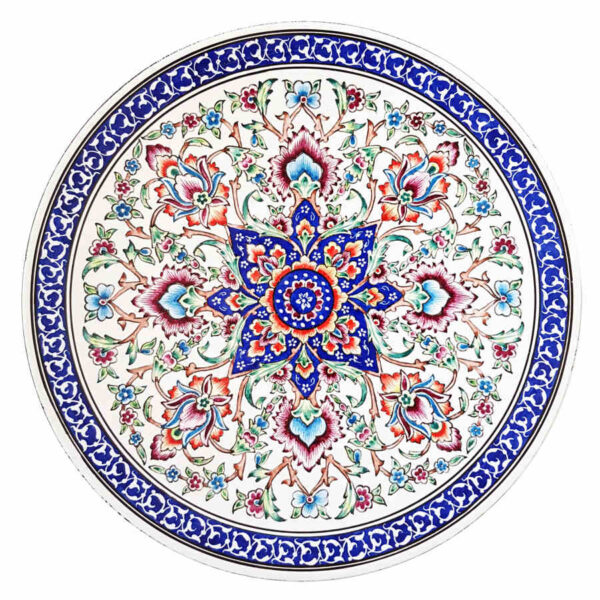 Decorative CopperWall  Plate Hand-Painted with Persian Minakari Enamel Sahar