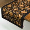 Persian Elegance Black Velvet Runner Birds