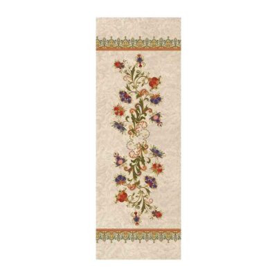 Persian Elegance Cream Velvet Table Runner Afrooz