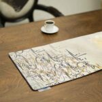 Persian Cream Velvet Table Runner Model Calligraphy