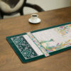 Persian Elegance Green Velvet Table Runner Tavoos