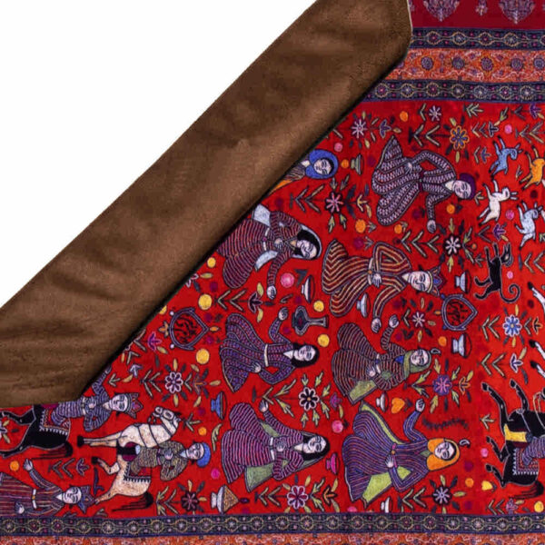 Persian Style Red Velvet Runner Model Bazm Bahram