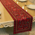 Persian Elegance Red Velvet Runner Bazm Bahram