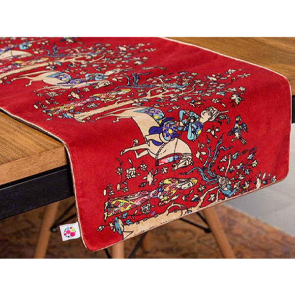 Persian Style Red Velvet Table Runner Model Rakhsh