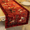 Persian Elegance Red Velvet Table Runner Shekargah II