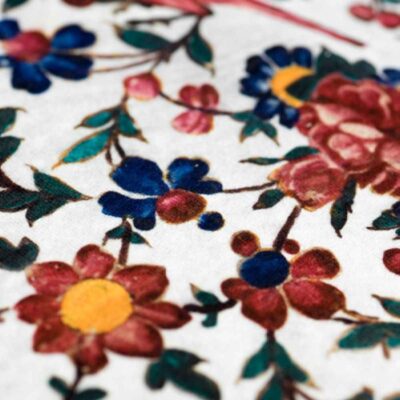 Persian Elegance White Velvet Table Runner Sana