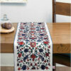 Persian Elegance White Velvet Table Runner Sana