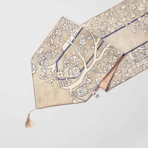 Persian Style White Velvet Table Runner Model Sima