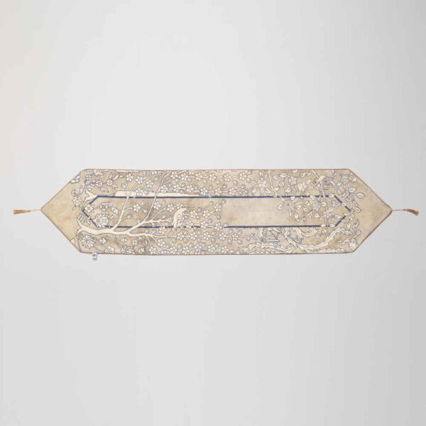 Persian Style White Velvet Table Runner Model Sima