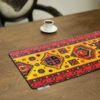 Persian Elegance Yellow Velvet Table Runner Ganjeh