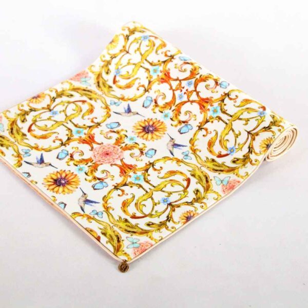 Persian Style Yellow Velvet Table Runner Model Zarin
