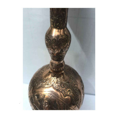 Set of 2 Handcrafted Persian Engraved Copper Vase Decorative Model Mehmansara