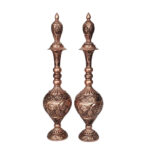 Decorative Copper Bottle Handcrafted Persian Engraved Parseh (2x)