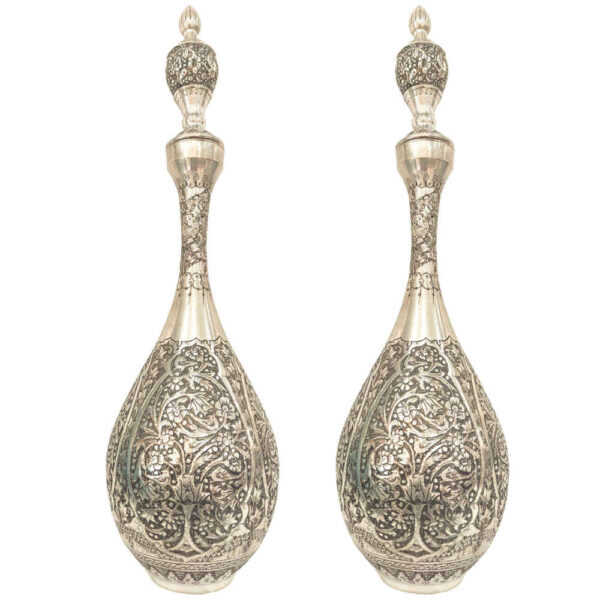 Set of 2 Persian Ghalamzani Copper Bottle Model Silvana